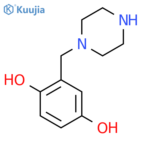 2-(piperazin-1-yl)methylbenzene-1,4-diol structure