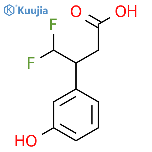 4,4-difluoro-3-(3-hydroxyphenyl)butanoic acid structure