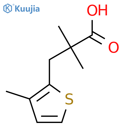 2,2-dimethyl-3-(3-methylthiophen-2-yl)propanoic acid structure
