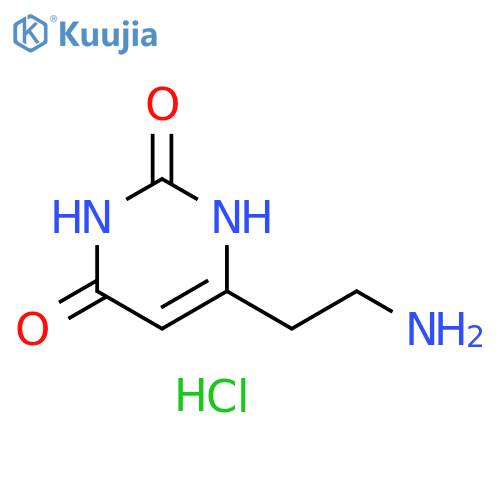 6-(2-aminoethyl)-1,2,3,4-tetrahydropyrimidine-2,4-dione hydrochloride structure