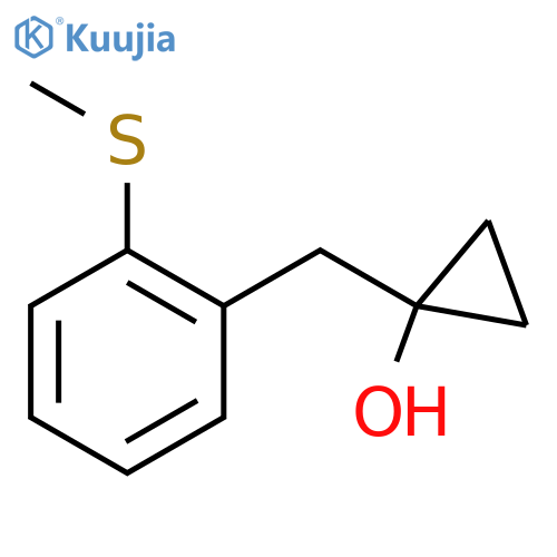 1-{2-(methylsulfanyl)phenylmethyl}cyclopropan-1-ol structure