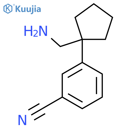 3-1-(aminomethyl)cyclopentylbenzonitrile structure