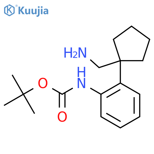 tert-butyl N-{2-1-(aminomethyl)cyclopentylphenyl}carbamate structure