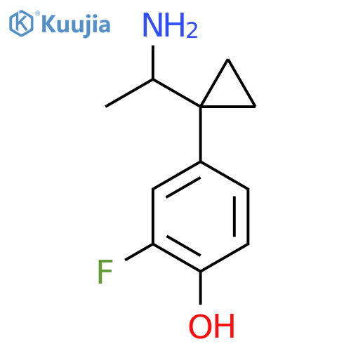 4-1-(1-aminoethyl)cyclopropyl-2-fluorophenol structure