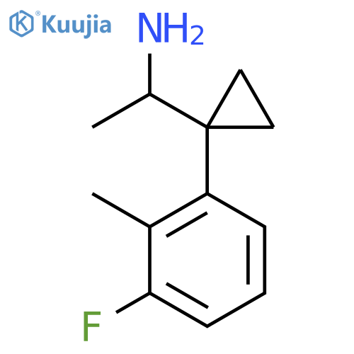 1-1-(3-fluoro-2-methylphenyl)cyclopropylethan-1-amine structure