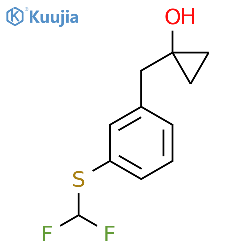 1-({3-(difluoromethyl)sulfanylphenyl}methyl)cyclopropan-1-ol structure