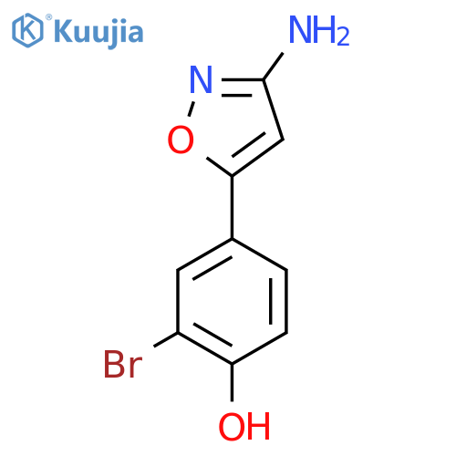 4-(3-amino-1,2-oxazol-5-yl)-2-bromophenol structure