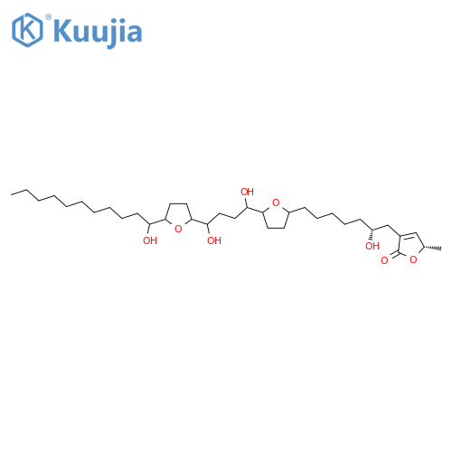 (2S)-4-[(2R)-7-[5-[1,4-Dihydroxy-4-[5-(1-hydroxyundecyl)oxolan-2-yl]butyl]oxolan-2-yl]-2-hydroxyheptyl]-2-methyl-2H-furan-5-one structure