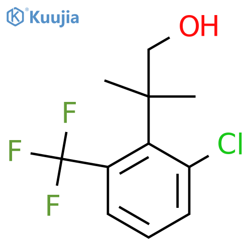 2-2-chloro-6-(trifluoromethyl)phenyl-2-methylpropan-1-ol structure