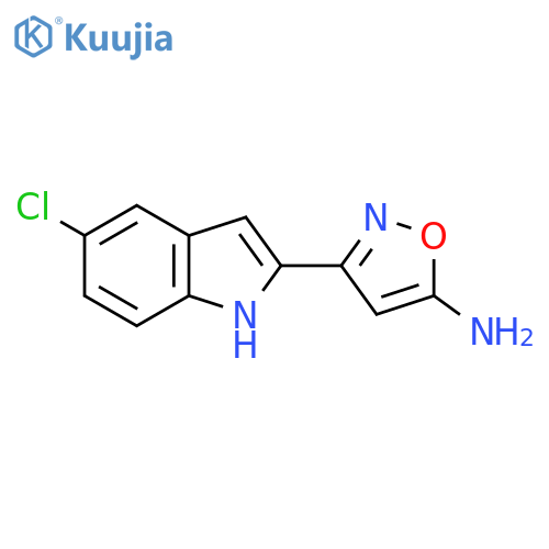 3-(5-chloro-1H-indol-2-yl)-1,2-oxazol-5-amine structure