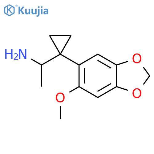 1-1-(6-methoxy-1,3-dioxaindan-5-yl)cyclopropylethan-1-amine structure