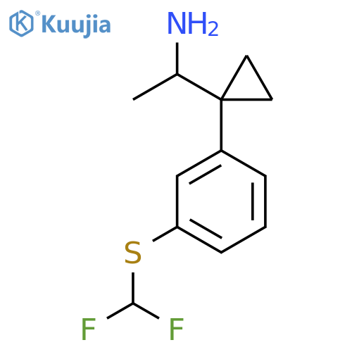 1-(1-{3-(difluoromethyl)sulfanylphenyl}cyclopropyl)ethan-1-amine structure