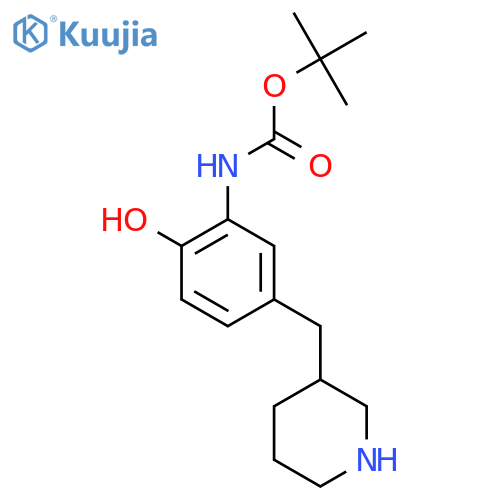 tert-butyl N-{2-hydroxy-5-(piperidin-3-yl)methylphenyl}carbamate structure