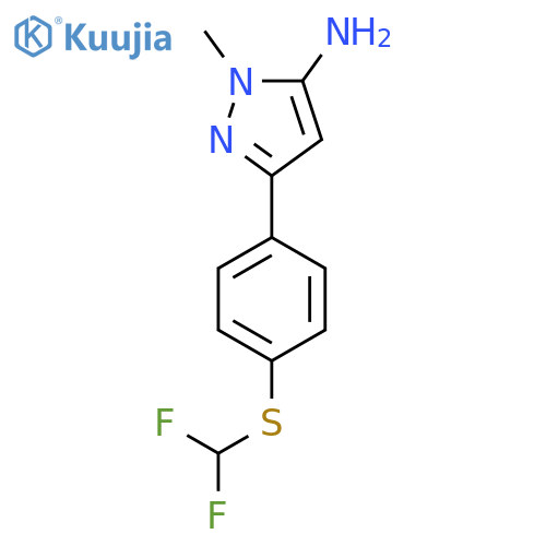 3-{4-(difluoromethyl)sulfanylphenyl}-1-methyl-1H-pyrazol-5-amine structure