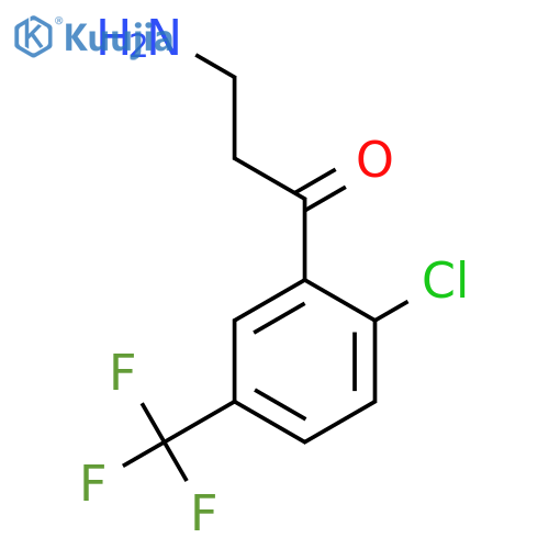 3-amino-1-2-chloro-5-(trifluoromethyl)phenylpropan-1-one structure
