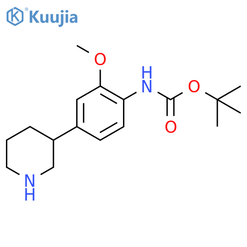 tert-butyl N-2-methoxy-4-(piperidin-3-yl)phenylcarbamate structure