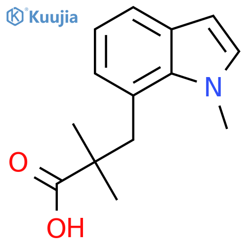 2,2-dimethyl-3-(1-methyl-1H-indol-7-yl)propanoic acid structure
