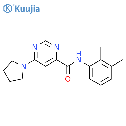 N-(2,3-dimethylphenyl)-6-(pyrrolidin-1-yl)pyrimidine-4-carboxamide structure
