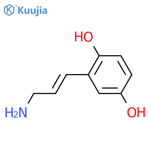 2-(3-aminoprop-1-en-1-yl)benzene-1,4-diol structure