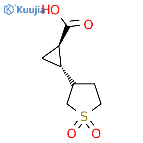 rac-(1R,2R)-2-(1,1-dioxo-1lambda6-thiolan-3-yl)cyclopropane-1-carboxylic acid structure