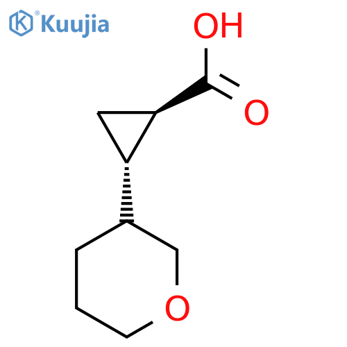 rac-(1R,2S)-2-(oxan-3-yl)cyclopropane-1-carboxylic acid structure