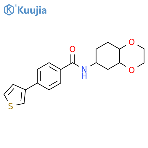 N-(octahydro-1,4-benzodioxin-6-yl)-4-(thiophen-3-yl)benzamide structure