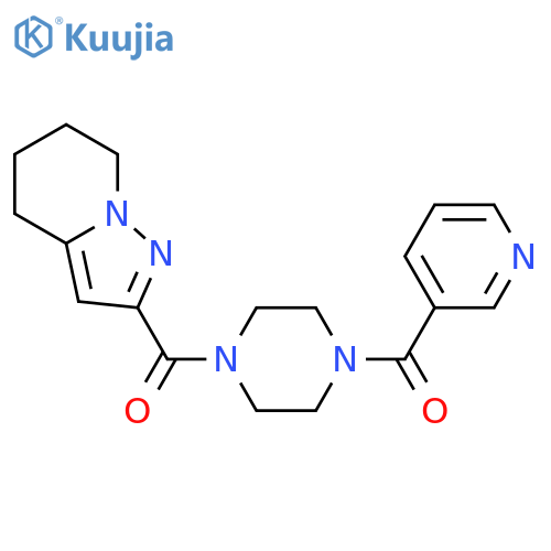 1-{4H,5H,6H,7H-pyrazolo[1,5-a]pyridine-2-carbonyl}-4-(pyridine-3-carbonyl)piperazine structure