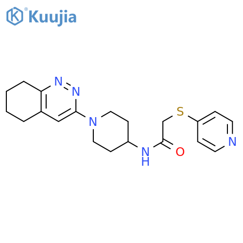 2-(pyridin-4-ylsulfanyl)-N-[1-(5,6,7,8-tetrahydrocinnolin-3-yl)piperidin-4-yl]acetamide structure