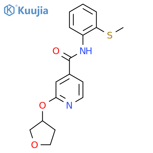N-(2-(methylthio)phenyl)-2-((tetrahydrofuran-3-yl)oxy)isonicotinamide structure