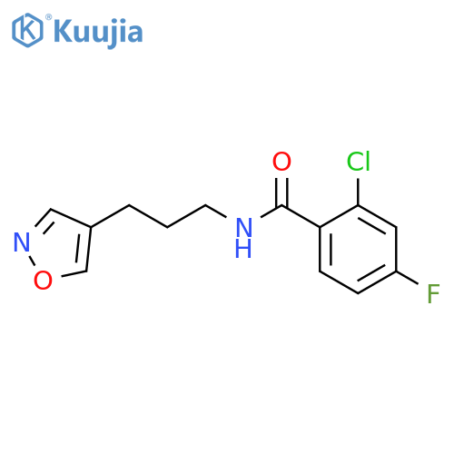 2-chloro-4-fluoro-N-[3-(1,2-oxazol-4-yl)propyl]benzamide structure