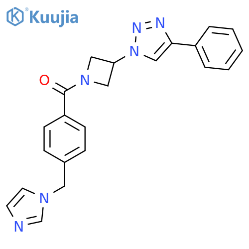 (4-((1H-imidazol-1-yl)methyl)phenyl)(3-(4-phenyl-1H-1,2,3-triazol-1-yl)azetidin-1-yl)methanone structure