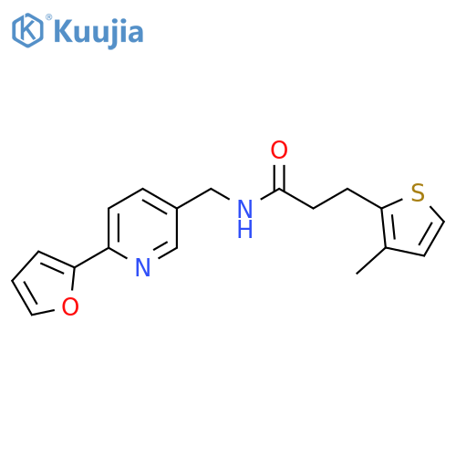 N-{6-(furan-2-yl)pyridin-3-ylmethyl}-3-(3-methylthiophen-2-yl)propanamide structure
