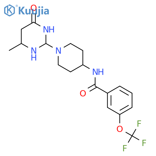 N-[1-(4-methyl-6-oxo-1,6-dihydropyrimidin-2-yl)piperidin-4-yl]-3-(trifluoromethoxy)benzamide structure