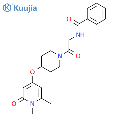 N-(2-{4-[(1,6-dimethyl-2-oxo-1,2-dihydropyridin-4-yl)oxy]piperidin-1-yl}-2-oxoethyl)benzamide structure
