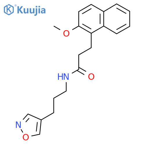 N-(3-(isoxazol-4-yl)propyl)-3-(2-methoxynaphthalen-1-yl)propanamide structure