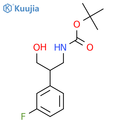 tert-butyl N-[2-(3-fluorophenyl)-3-hydroxypropyl]carbamate structure