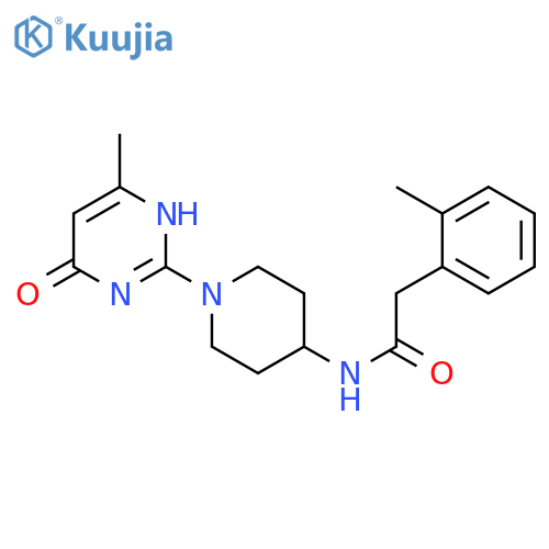 N-[1-(4-methyl-6-oxo-1,6-dihydropyrimidin-2-yl)piperidin-4-yl]-2-(2-methylphenyl)acetamide structure