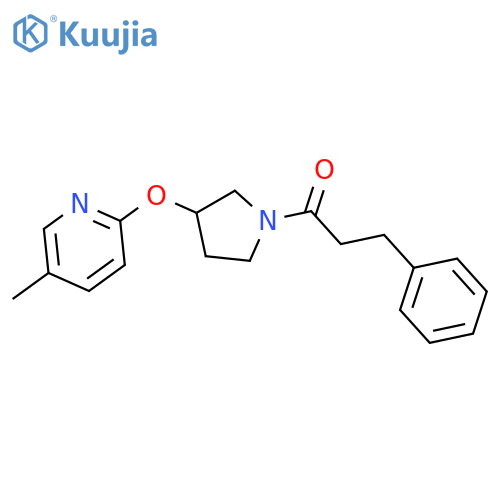 1-(3-((5-Methylpyridin-2-yl)oxy)pyrrolidin-1-yl)-3-phenylpropan-1-one structure