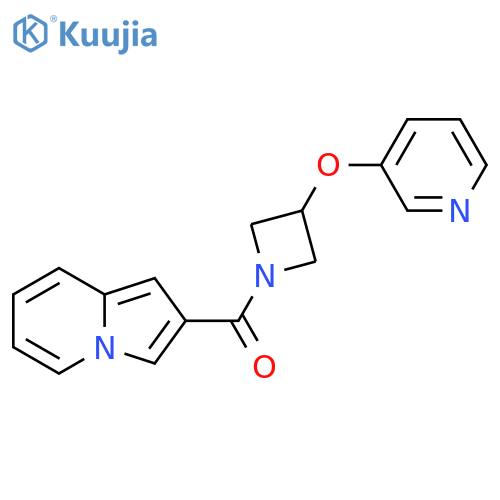 2-3-(pyridin-3-yloxy)azetidine-1-carbonylindolizine structure