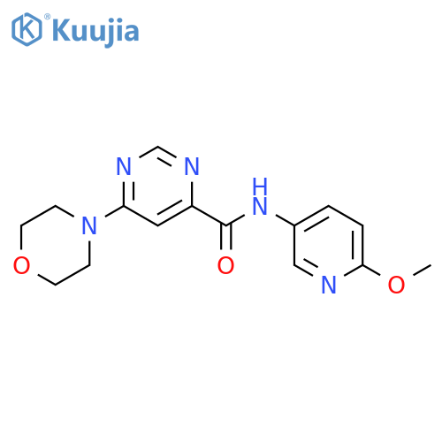 N-(6-methoxypyridin-3-yl)-6-(morpholin-4-yl)pyrimidine-4-carboxamide structure