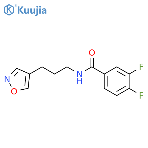 3,4-difluoro-N-[3-(1,2-oxazol-4-yl)propyl]benzamide structure