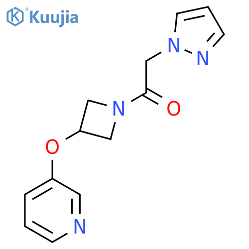 2-(1H-pyrazol-1-yl)-1-3-(pyridin-3-yloxy)azetidin-1-ylethan-1-one structure