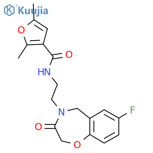 N-2-(7-fluoro-3-oxo-2,3,4,5-tetrahydro-1,4-benzoxazepin-4-yl)ethyl-2,5-dimethylfuran-3-carboxamide structure