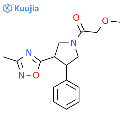 2-methoxy-1-3-(3-methyl-1,2,4-oxadiazol-5-yl)-4-phenylpyrrolidin-1-ylethan-1-one structure