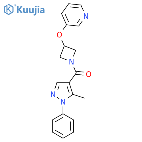 3-{1-(5-methyl-1-phenyl-1H-pyrazole-4-carbonyl)azetidin-3-yloxy}pyridine structure