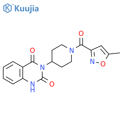 3-1-(5-methyl-1,2-oxazole-3-carbonyl)piperidin-4-yl-1,2,3,4-tetrahydroquinazoline-2,4-dione structure