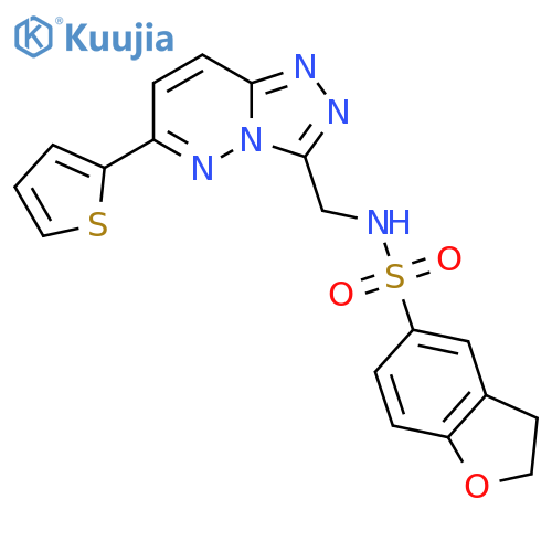 N-{6-(thiophen-2-yl)-1,2,4triazolo4,3-bpyridazin-3-ylmethyl}-2,3-dihydro-1-benzofuran-5-sulfonamide structure