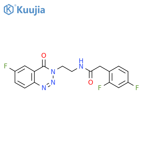 2-(2,4-difluorophenyl)-N-2-(6-fluoro-4-oxo-3,4-dihydro-1,2,3-benzotriazin-3-yl)ethylacetamide structure