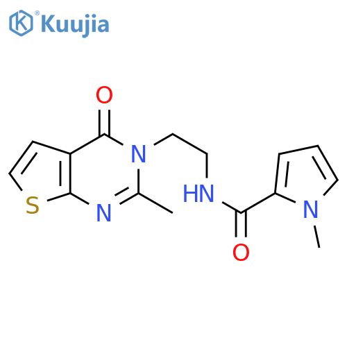 1-methyl-N-(2-{2-methyl-4-oxo-3H,4H-thieno2,3-dpyrimidin-3-yl}ethyl)-1H-pyrrole-2-carboxamide structure