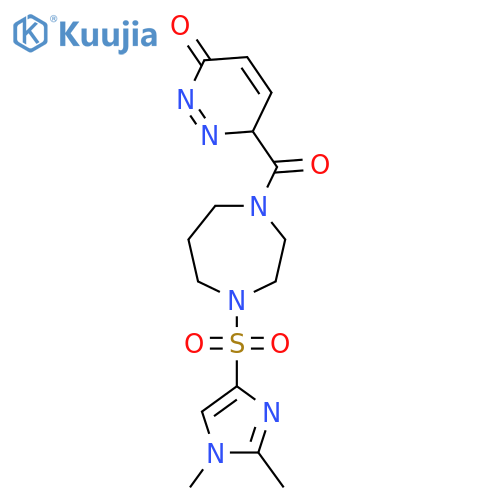 6-{4-[(1,2-dimethyl-1H-imidazol-4-yl)sulfonyl]-1,4-diazepane-1-carbonyl}-2,3-dihydropyridazin-3-one structure